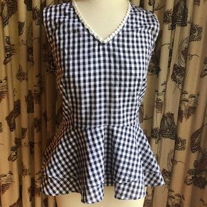 Nanette [Nanette Lepore] Gingham Peplum Top